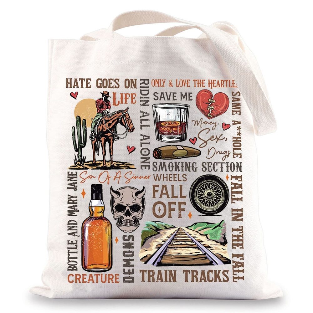 Country Music Tote Bag Country Singer Lover Gift Country Song Shoing Bag O_O